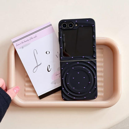 Magnetic Wave Texture Glossy Heart Pattern Phone Case, For Samsung Galaxy Z Flip7 5G