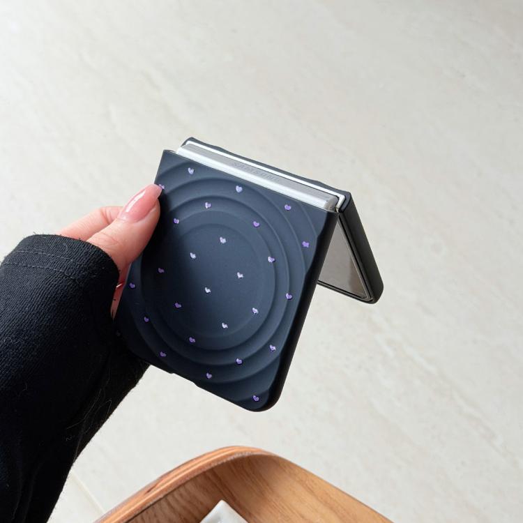 Magnetic Wave Texture Glossy Heart Pattern Phone Case, For Samsung Galaxy Z Flip7 5G