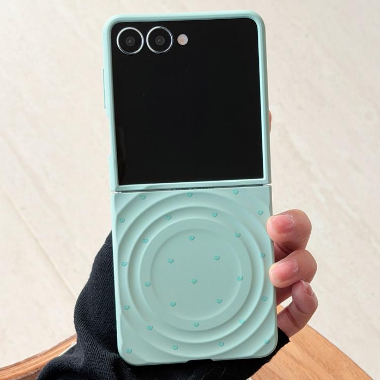 Magnetic Wave Texture Glossy Heart Pattern Phone Case, For Samsung Galaxy Z Flip7 5G