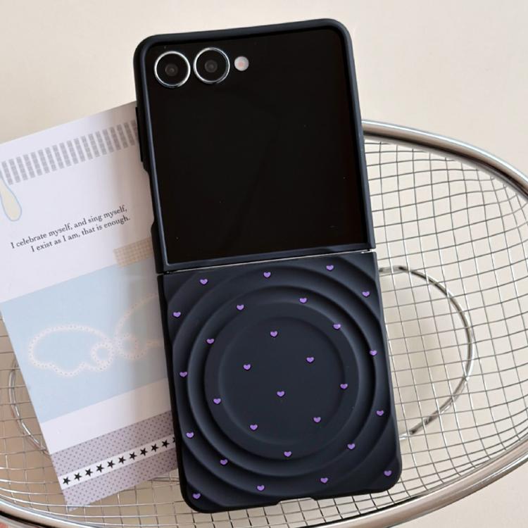 Magnetic Wave Texture Glossy Heart Pattern Phone Case, For Samsung Galaxy Z Flip7 5G