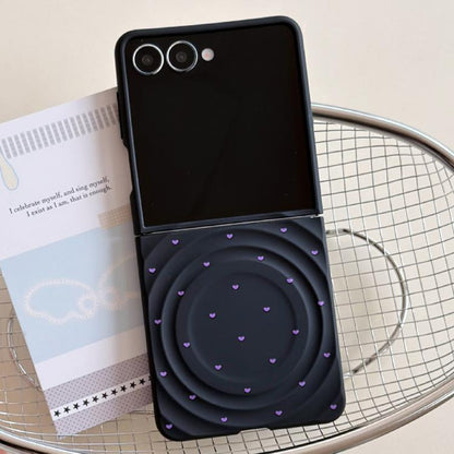 Magnetic Wave Texture Glossy Heart Pattern Phone Case, For Samsung Galaxy Z Flip7 5G