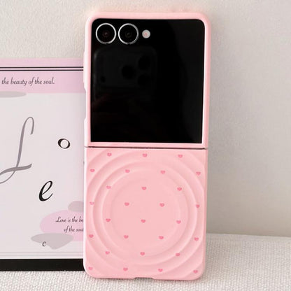 Magnetic Wave Texture Glossy Heart Pattern Phone Case, For Samsung Galaxy Z Flip7 5G