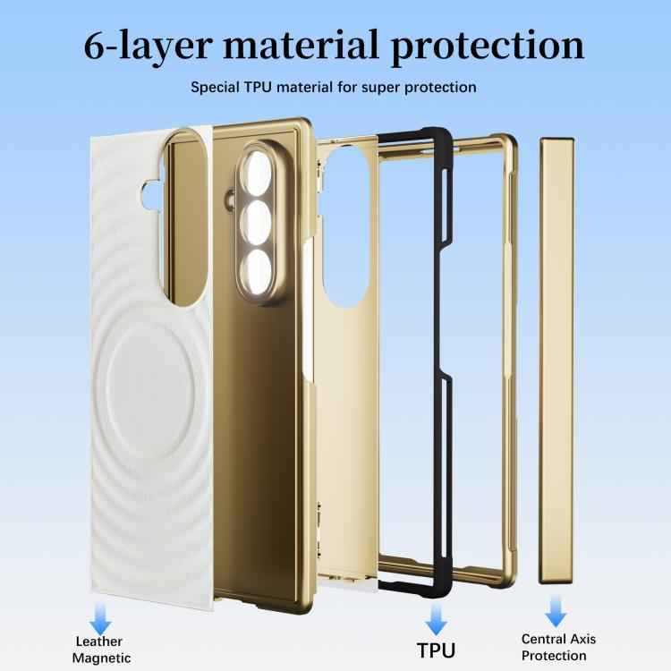 Skin-friendly Magnetic TPU + Vegan Leather Phone Case, For Samsung Galaxy Z Fold7 5G