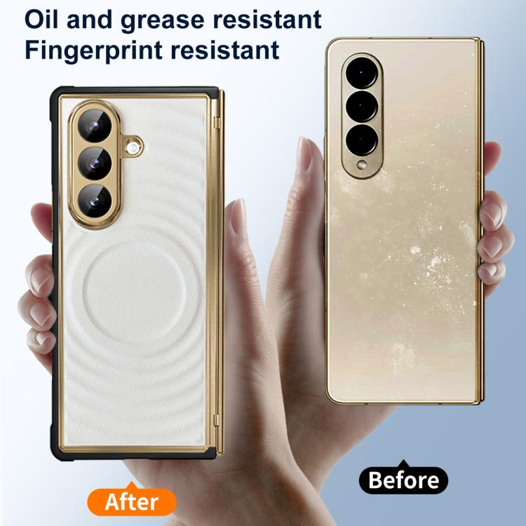 Skin-friendly Magnetic TPU + Vegan Leather Phone Case, For Samsung Galaxy Z Fold7 5G