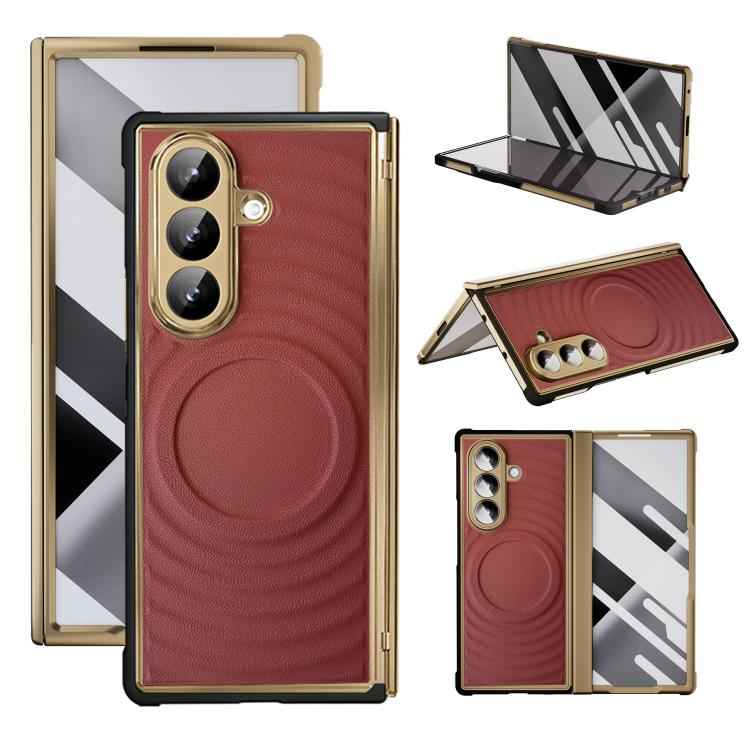 Skin-friendly Magnetic TPU + Vegan Leather Phone Case, For Samsung Galaxy Z Fold7 5G
