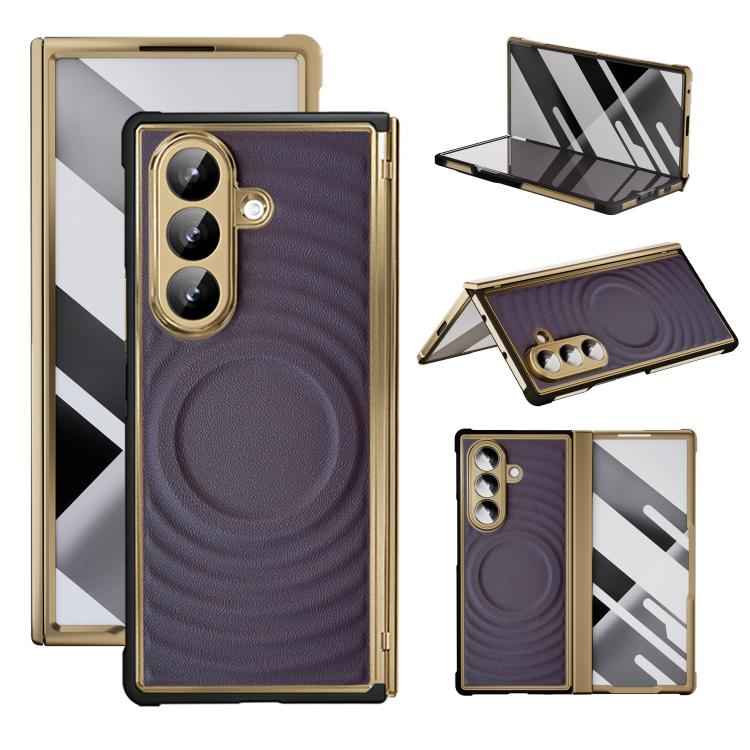 Skin-friendly Magnetic TPU + Vegan Leather Phone Case, For Samsung Galaxy Z Fold7 5G