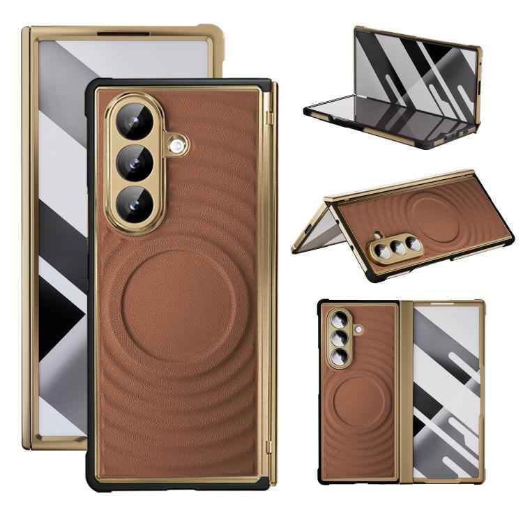 Skin-friendly Magnetic TPU + Vegan Leather Phone Case, For Samsung Galaxy Z Fold7 5G