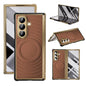 Skin-friendly Magnetic TPU + Vegan Leather Phone Case, For Samsung Galaxy Z Fold7 5G