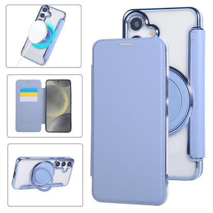 Ultra-thin Rotation Holder Magnetic Plating Vegan Leather Phone Case, For Samsung Galaxy S25 / S24 5G, For Samsung Galaxy S25+ / S24+ 5G, For Samsung Galaxy S25 Ultra 5G, For Samsung Galaxy S24 Ultra 5G, For Samsung Galaxy S23 Ultra 5G                 ...