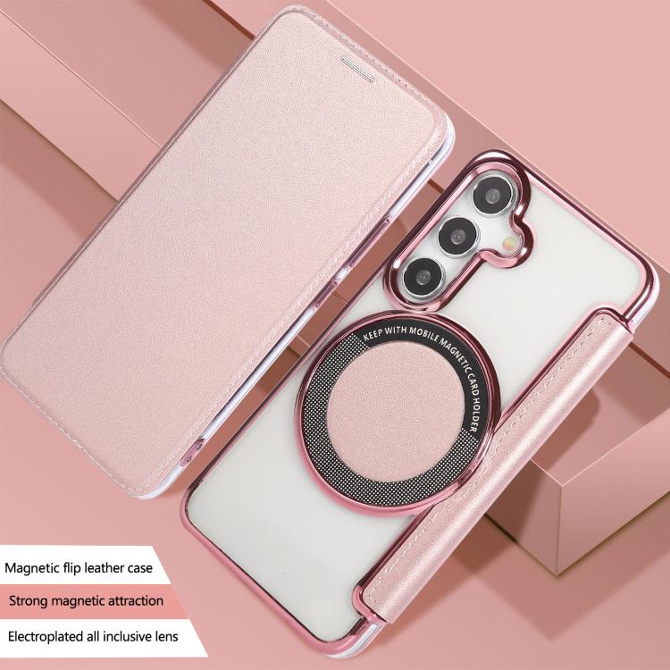 Ultra-thin Magnetic Plating Vegan Leather Phone Case, For Samsung Galaxy S25 / S24 5G, For Samsung Galaxy S25+ / S24+ 5G, For Samsung Galaxy S25 Ultra 5G, For Samsung Galaxy S24 Ultra 5G, For Samsung Galaxy S23 Ultra 5G, For Samsung Galaxy S23+ 5G