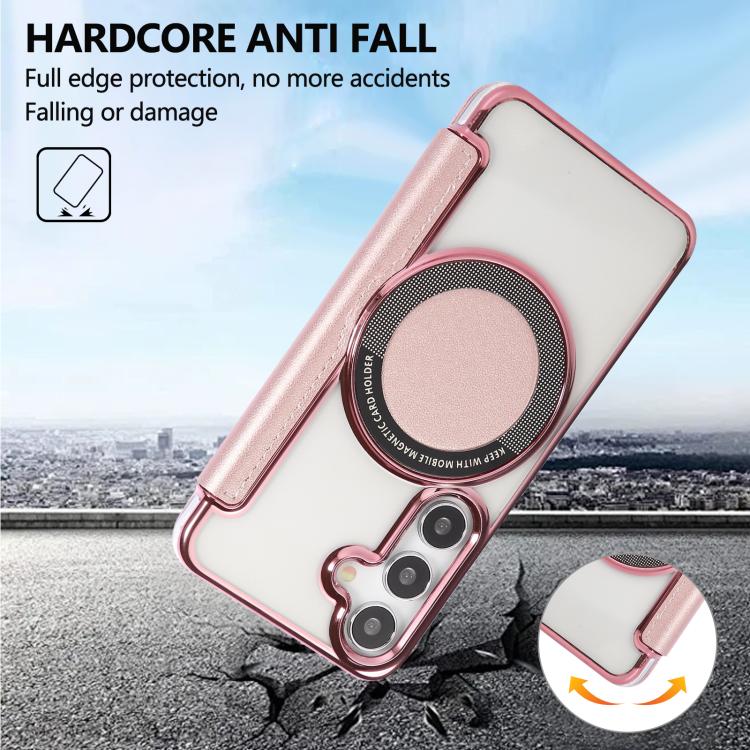Ultra-thin Magnetic Plating Vegan Leather Phone Case, For Samsung Galaxy S25 / S24 5G, For Samsung Galaxy S25+ / S24+ 5G, For Samsung Galaxy S25 Ultra 5G, For Samsung Galaxy S24 Ultra 5G, For Samsung Galaxy S23 Ultra 5G, For Samsung Galaxy S23+ 5G