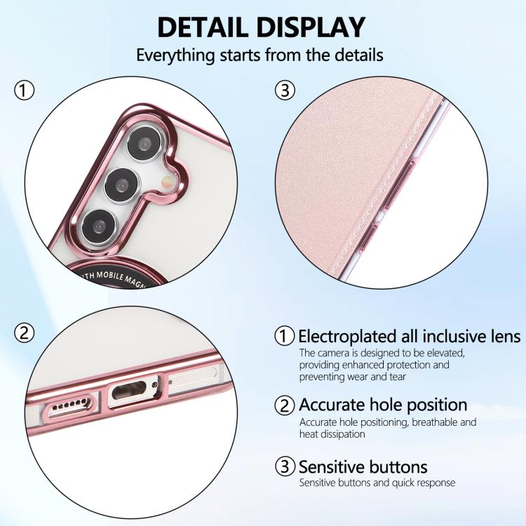 Ultra-thin Magnetic Plating Vegan Leather Phone Case, For Samsung Galaxy S25 / S24 5G, For Samsung Galaxy S25+ / S24+ 5G, For Samsung Galaxy S25 Ultra 5G, For Samsung Galaxy S24 Ultra 5G, For Samsung Galaxy S23 Ultra 5G, For Samsung Galaxy S23+ 5G
