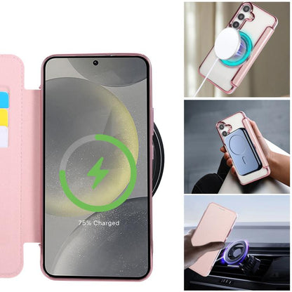 Ultra-thin Magnetic Plating Vegan Leather Phone Case, For Samsung Galaxy S25 / S24 5G, For Samsung Galaxy S25+ / S24+ 5G, For Samsung Galaxy S25 Ultra 5G, For Samsung Galaxy S24 Ultra 5G, For Samsung Galaxy S23 Ultra 5G, For Samsung Galaxy S23+ 5G