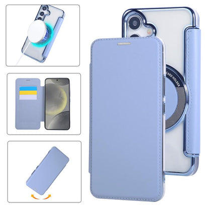Ultra-thin Magnetic Plating Vegan Leather Phone Case, For Samsung Galaxy S25 / S24 5G, For Samsung Galaxy S25+ / S24+ 5G, For Samsung Galaxy S25 Ultra 5G, For Samsung Galaxy S24 Ultra 5G, For Samsung Galaxy S23 Ultra 5G, For Samsung Galaxy S23+ 5G