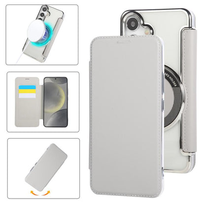 Ultra-thin Magnetic Plating Vegan Leather Phone Case, For Samsung Galaxy S25 / S24 5G, For Samsung Galaxy S25+ / S24+ 5G, For Samsung Galaxy S25 Ultra 5G, For Samsung Galaxy S24 Ultra 5G, For Samsung Galaxy S23 Ultra 5G, For Samsung Galaxy S23+ 5G