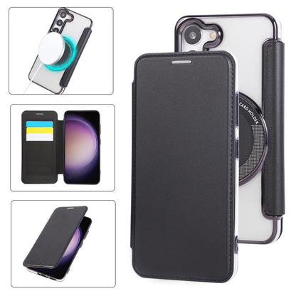 Ultra-thin Magnetic Plating Vegan Leather Phone Case, For Samsung Galaxy S25 / S24 5G, For Samsung Galaxy S25+ / S24+ 5G, For Samsung Galaxy S25 Ultra 5G, For Samsung Galaxy S24 Ultra 5G, For Samsung Galaxy S23 Ultra 5G, For Samsung Galaxy S23+ 5G