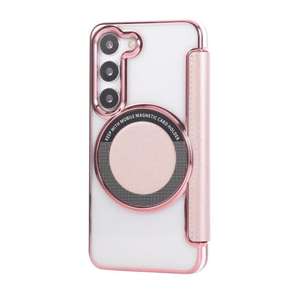 Ultra-thin Magnetic Plating Vegan Leather Phone Case, For Samsung Galaxy S23 5G, For Samsung Galaxy S22 Ultra 5G, For Samsung Galaxy S22+ 5G, For Samsung Galaxy S22 5G