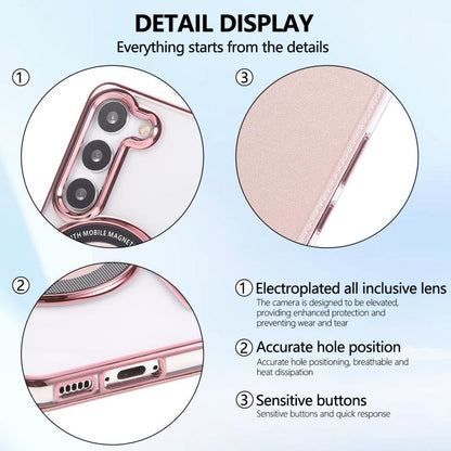 Ultra-thin Magnetic Plating Vegan Leather Phone Case, For Samsung Galaxy S23 5G, For Samsung Galaxy S22 Ultra 5G, For Samsung Galaxy S22+ 5G, For Samsung Galaxy S22 5G