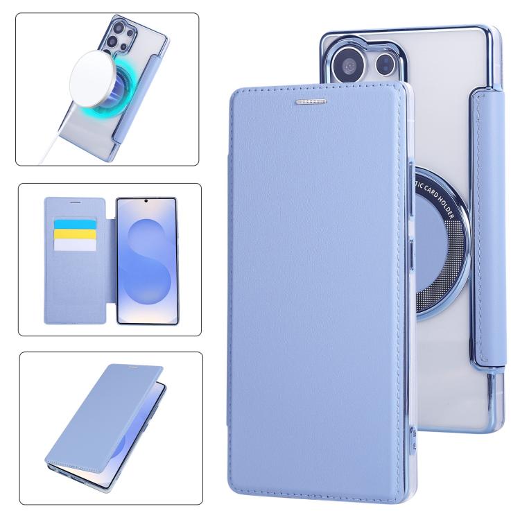 Ultra-thin Magnetic Plating Vegan Leather Phone Case, For Samsung Galaxy S23 5G, For Samsung Galaxy S22 Ultra 5G, For Samsung Galaxy S22+ 5G, For Samsung Galaxy S22 5G