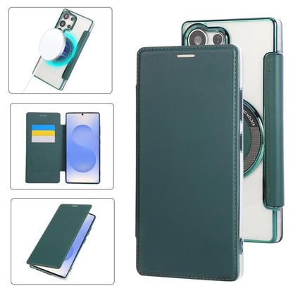 Ultra-thin Magnetic Plating Vegan Leather Phone Case, For Samsung Galaxy S23 5G, For Samsung Galaxy S22 Ultra 5G, For Samsung Galaxy S22+ 5G, For Samsung Galaxy S22 5G