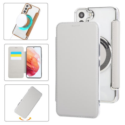 Ultra-thin Magnetic Plating Vegan Leather Phone Case, For Samsung Galaxy S23 5G, For Samsung Galaxy S22 Ultra 5G, For Samsung Galaxy S22+ 5G, For Samsung Galaxy S22 5G