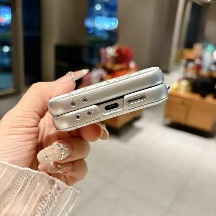 Scale Texture Camellia Phone Case with Crossbody Rope, For Samsung Galaxy Z Flip6/7 FE, For Samsung Galaxy Z Flip7 5G, For Samsung Galaxy Z Flip5