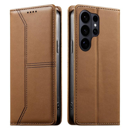 Stitched Line Magnetic RFID Vegan Leather Phone Case, For Galaxy S26 FE 5G, For Samsung Galaxy S26+ 5G, For Samsung Galaxy S26 Edge 5G, For Samsung Galaxy S26 Ultra 5G, For Samsung Galaxy S26 5G, For Samsung Galaxy S25 FE 5G                            ...