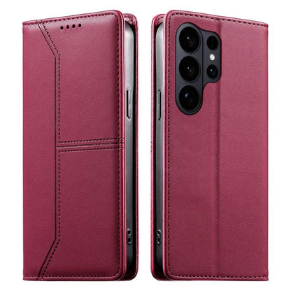 Stitched Line Magnetic RFID Vegan Leather Phone Case, For Galaxy S26 FE 5G, For Samsung Galaxy S26+ 5G, For Samsung Galaxy S26 Edge 5G, For Samsung Galaxy S26 Ultra 5G, For Samsung Galaxy S26 5G, For Samsung Galaxy S25 FE 5G                            ...