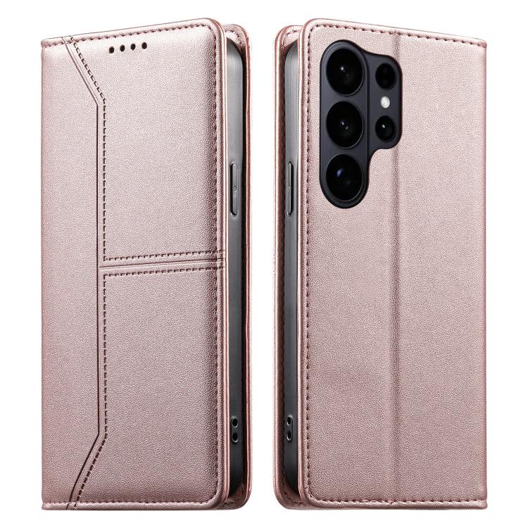Stitched Line Magnetic RFID Vegan Leather Phone Case, For Galaxy S26 FE 5G, For Samsung Galaxy S26+ 5G, For Samsung Galaxy S26 Edge 5G, For Samsung Galaxy S26 Ultra 5G, For Samsung Galaxy S26 5G, For Samsung Galaxy S25 FE 5G                            ...