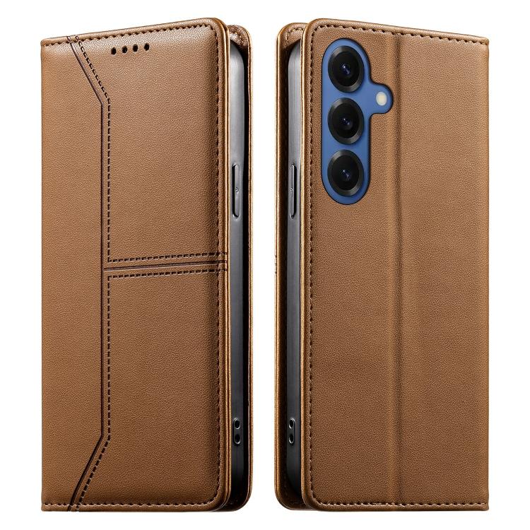 Stitched Line Magnetic RFID Vegan Leather Phone Case, For Galaxy S26 FE 5G, For Samsung Galaxy S26+ 5G, For Samsung Galaxy S26 Edge 5G, For Samsung Galaxy S26 Ultra 5G, For Samsung Galaxy S26 5G, For Samsung Galaxy S25 FE 5G                            ...