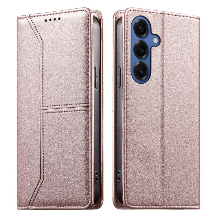 Stitched Line Magnetic RFID Vegan Leather Phone Case, For Galaxy S26 FE 5G, For Samsung Galaxy S26+ 5G, For Samsung Galaxy S26 Edge 5G, For Samsung Galaxy S26 Ultra 5G, For Samsung Galaxy S26 5G, For Samsung Galaxy S25 FE 5G                            ...