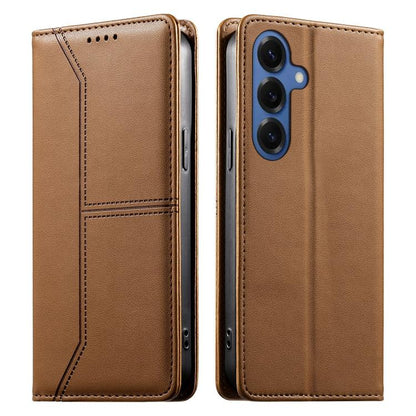 Stitched Line Magnetic RFID Vegan Leather Phone Case, For Galaxy S26 FE 5G, For Samsung Galaxy S26+ 5G, For Samsung Galaxy S26 Edge 5G, For Samsung Galaxy S26 Ultra 5G, For Samsung Galaxy S26 5G, For Samsung Galaxy S25 FE 5G                            ...