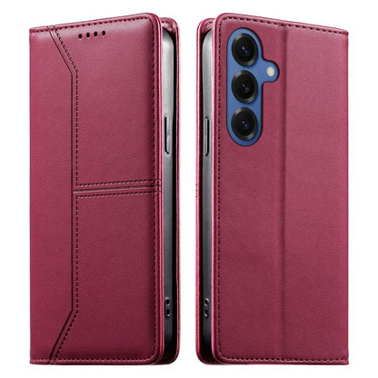 Stitched Line Magnetic RFID Vegan Leather Phone Case, For Galaxy S26 FE 5G, For Samsung Galaxy S26+ 5G, For Samsung Galaxy S26 Edge 5G, For Samsung Galaxy S26 Ultra 5G, For Samsung Galaxy S26 5G, For Samsung Galaxy S25 FE 5G                            ...