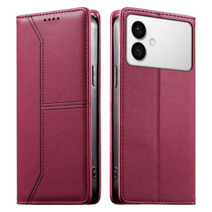 Stitched Line Magnetic RFID Vegan Leather Phone Case, For Galaxy S26 FE 5G, For Samsung Galaxy S26+ 5G, For Samsung Galaxy S26 Edge 5G, For Samsung Galaxy S26 Ultra 5G, For Samsung Galaxy S26 5G, For Samsung Galaxy S25 FE 5G                            ...