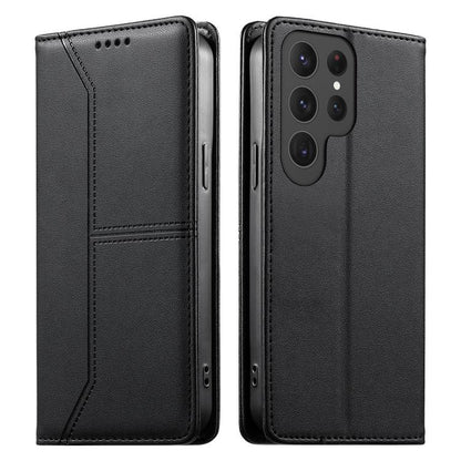 Stitched Line Magnetic RFID Vegan Leather Phone Case, For Samsung Galaxy S25 Ultra 5G, For Samsung Galaxy S24 FE 5G, For Samsung Galaxy S24 Ultra 5G, For Samsung Galaxy S23 FE 5G, For Samsung Galaxy S23 Ultra 5G, For Samsung Galaxy S23+ 5G             ...