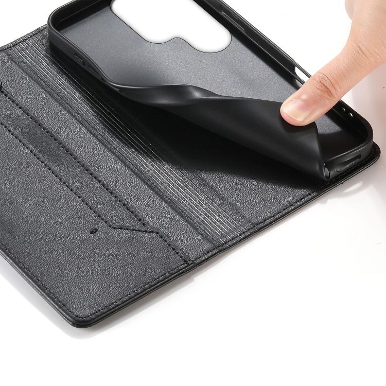 Stitched Line Magnetic RFID Vegan Leather Phone Case, For Samsung Galaxy S25 Ultra 5G, For Samsung Galaxy S24 FE 5G, For Samsung Galaxy S24 Ultra 5G, For Samsung Galaxy S23 FE 5G, For Samsung Galaxy S23 Ultra 5G, For Samsung Galaxy S23+ 5G             ...