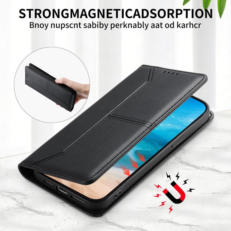 Stitched Line Magnetic RFID Vegan Leather Phone Case, For Samsung Galaxy S25 Ultra 5G, For Samsung Galaxy S24 FE 5G, For Samsung Galaxy S24 Ultra 5G, For Samsung Galaxy S23 FE 5G, For Samsung Galaxy S23 Ultra 5G, For Samsung Galaxy S23+ 5G             ...