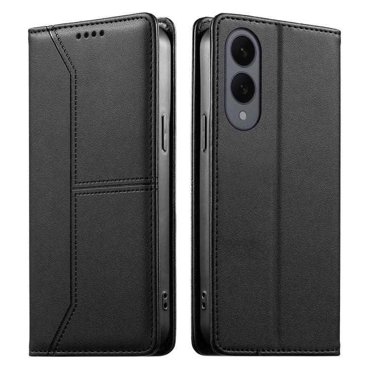 Stitched Line Magnetic RFID Vegan Leather Phone Case, For Galaxy S26 FE 5G, For Samsung Galaxy S26+ 5G, For Samsung Galaxy S26 Edge 5G, For Samsung Galaxy S26 Ultra 5G, For Samsung Galaxy S26 5G, For Samsung Galaxy S25 FE 5G                            ...