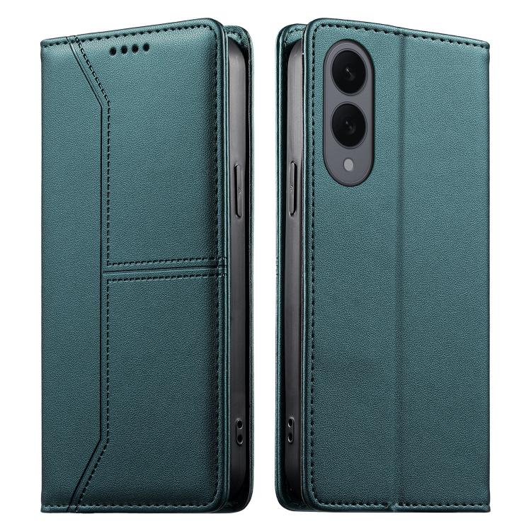 Stitched Line Magnetic RFID Vegan Leather Phone Case, For Galaxy S26 FE 5G, For Samsung Galaxy S26+ 5G, For Samsung Galaxy S26 Edge 5G, For Samsung Galaxy S26 Ultra 5G, For Samsung Galaxy S26 5G, For Samsung Galaxy S25 FE 5G                            ...