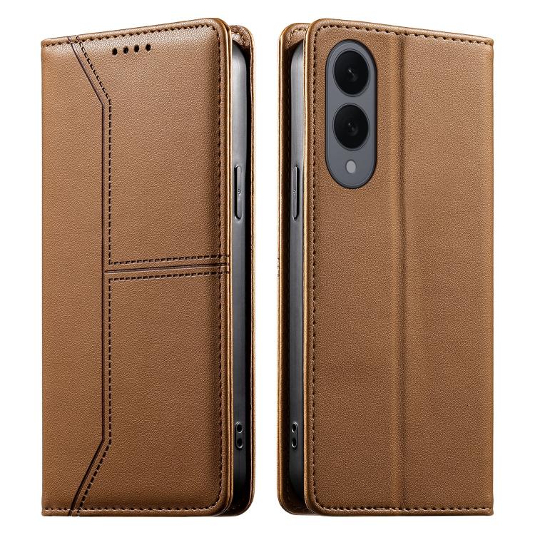 Stitched Line Magnetic RFID Vegan Leather Phone Case, For Galaxy S26 FE 5G, For Samsung Galaxy S26+ 5G, For Samsung Galaxy S26 Edge 5G, For Samsung Galaxy S26 Ultra 5G, For Samsung Galaxy S26 5G, For Samsung Galaxy S25 FE 5G                            ...