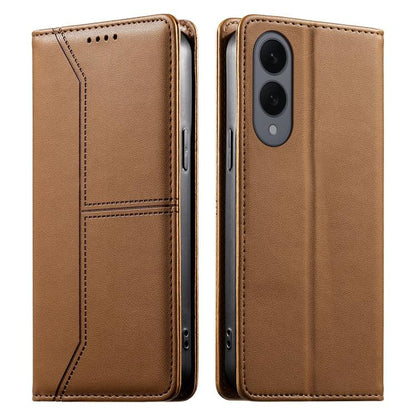 Stitched Line Magnetic RFID Vegan Leather Phone Case, For Galaxy S26 FE 5G, For Samsung Galaxy S26+ 5G, For Samsung Galaxy S26 Edge 5G, For Samsung Galaxy S26 Ultra 5G, For Samsung Galaxy S26 5G, For Samsung Galaxy S25 FE 5G                            ...