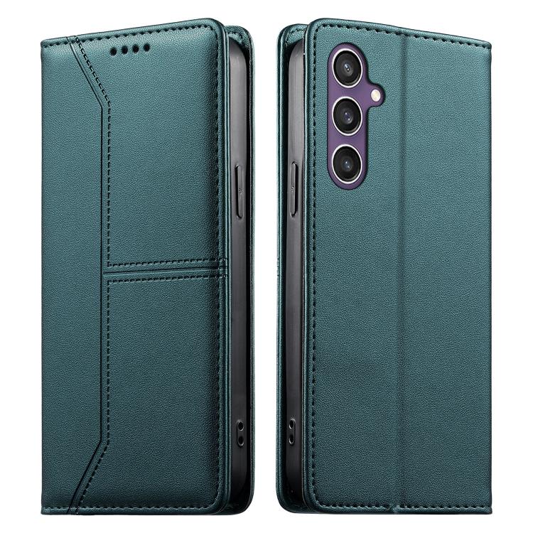 Stitched Line Magnetic RFID Vegan Leather Phone Case, For Galaxy S26 FE 5G, For Samsung Galaxy S26+ 5G, For Samsung Galaxy S26 Edge 5G, For Samsung Galaxy S26 Ultra 5G, For Samsung Galaxy S26 5G, For Samsung Galaxy S25 FE 5G                            ...