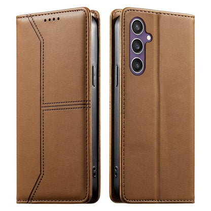 Stitched Line Magnetic RFID Vegan Leather Phone Case, For Galaxy S26 FE 5G, For Samsung Galaxy S26+ 5G, For Samsung Galaxy S26 Edge 5G, For Samsung Galaxy S26 Ultra 5G, For Samsung Galaxy S26 5G, For Samsung Galaxy S25 FE 5G                            ...