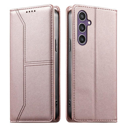 Stitched Line Magnetic RFID Vegan Leather Phone Case, For Galaxy S26 FE 5G, For Samsung Galaxy S26+ 5G, For Samsung Galaxy S26 Edge 5G, For Samsung Galaxy S26 Ultra 5G, For Samsung Galaxy S26 5G, For Samsung Galaxy S25 FE 5G                            ...