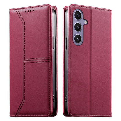 Stitched Line Magnetic RFID Vegan Leather Phone Case, For Galaxy S26 FE 5G, For Samsung Galaxy S26+ 5G, For Samsung Galaxy S26 Edge 5G, For Samsung Galaxy S26 Ultra 5G, For Samsung Galaxy S26 5G, For Samsung Galaxy S25 FE 5G                            ...