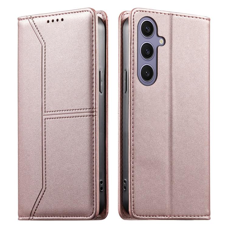 Stitched Line Magnetic RFID Vegan Leather Phone Case, For Galaxy S26 FE 5G, For Samsung Galaxy S26+ 5G, For Samsung Galaxy S26 Edge 5G, For Samsung Galaxy S26 Ultra 5G, For Samsung Galaxy S26 5G, For Samsung Galaxy S25 FE 5G                            ...