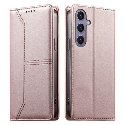 Stitched Line Magnetic RFID Vegan Leather Phone Case, For Galaxy S26 FE 5G, For Samsung Galaxy S26+ 5G, For Samsung Galaxy S26 Edge 5G, For Samsung Galaxy S26 Ultra 5G, For Samsung Galaxy S26 5G, For Samsung Galaxy S25 FE 5G                            ...