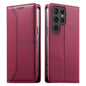 Stitched Line Magnetic RFID Vegan Leather Phone Case, For Samsung Galaxy S25 Ultra 5G, For Samsung Galaxy S24 FE 5G, For Samsung Galaxy S24 Ultra 5G, For Samsung Galaxy S23 FE 5G, For Samsung Galaxy S23 Ultra 5G, For Samsung Galaxy S23+ 5G             ...
