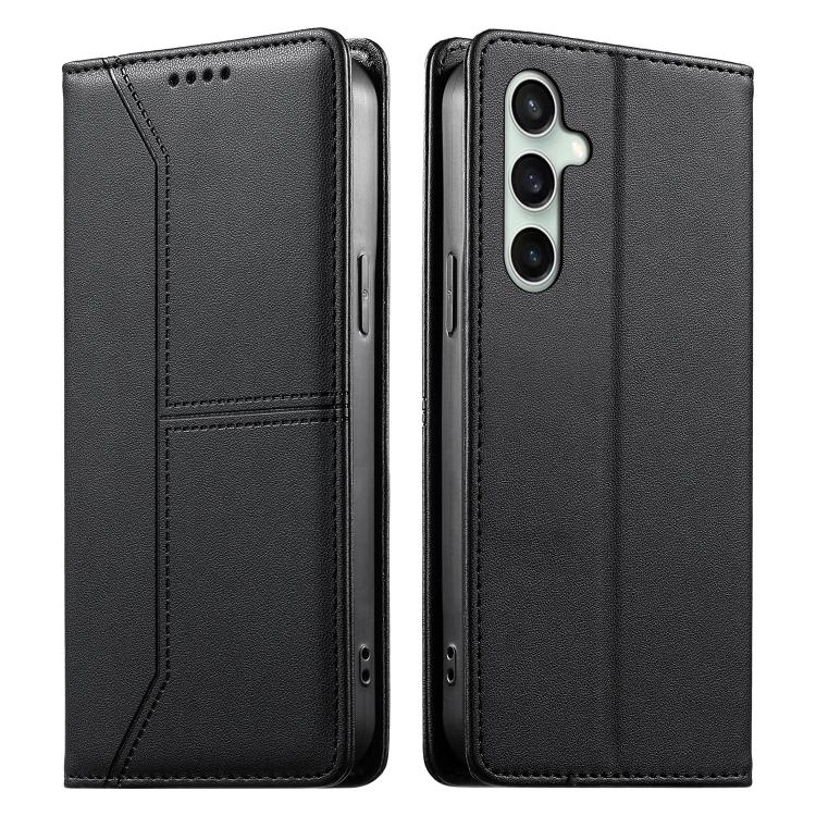 Stitched Line Magnetic RFID Vegan Leather Phone Case, For Samsung Galaxy S25 Ultra 5G, For Samsung Galaxy S24 FE 5G, For Samsung Galaxy S24 Ultra 5G, For Samsung Galaxy S23 FE 5G, For Samsung Galaxy S23 Ultra 5G, For Samsung Galaxy S23+ 5G             ...
