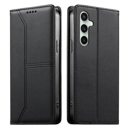 Stitched Line Magnetic RFID Vegan Leather Phone Case, For Samsung Galaxy S25 Ultra 5G, For Samsung Galaxy S24 FE 5G, For Samsung Galaxy S24 Ultra 5G, For Samsung Galaxy S23 FE 5G, For Samsung Galaxy S23 Ultra 5G, For Samsung Galaxy S23+ 5G             ...